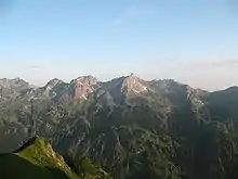 Blick von der Rappenseehütte zu den Schafalpenköpfen