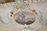 Stuckkartusche mit Mannaregen