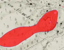 Lageplan von Schloss Ottenburg auf dem Urkataster von Bayern