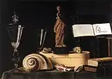 Sebastien Stoskopff: Stillleben mit Statuette und Muscheln, um 1630, Louvre, Paris