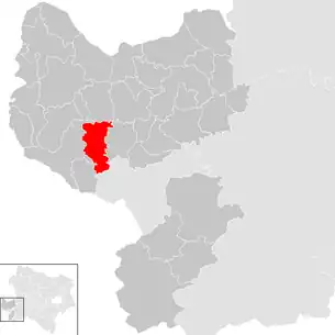 Lage der Gemeinde Seitenstetten im Bezirk Amstetten (anklickbare Karte)