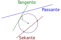 Kreis mit Tangente, Sekante und Passante
