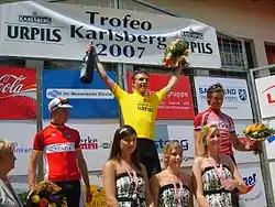 Siegerehrung 2007, v. l. n. r.: Dominik Nerz, Sieger Matthias Brändle, Indulis Bekmanis