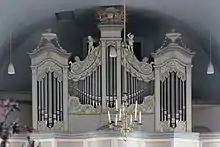 "Klingender Orgelprospekt" mit Strahlenkranz in St. Johannis, HH-Neuengamme, 1803