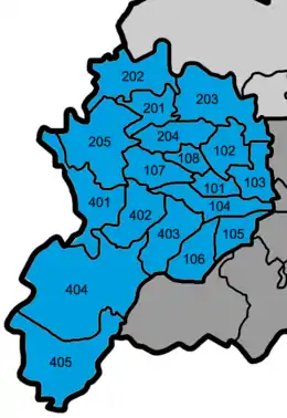 Einteilung in Stadtteile
