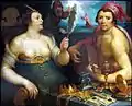 Cornelis van Haarlem, Menschliche und göttliche Liebe/Allegorie der Vergänglichkeit und der Buße, Straßburg, Musée des Beaux-Arts