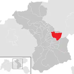 Lage der Gemeinde Stummerberg im Bezirk Schwaz (anklickbare Karte)