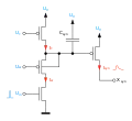 Tiefpassfilter erster Ordnung; Betrieb unter der Schwellspannung