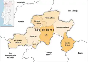 Karte der Subregion Ave (Subregion)