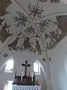 Romanischer Chor mit spät­gotischen Deckengemälden