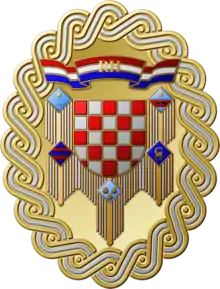 Flechtwerk im Emblem des Präsidenten als Oberbefehlshaber der Streitkräfte der Republik Kroatien