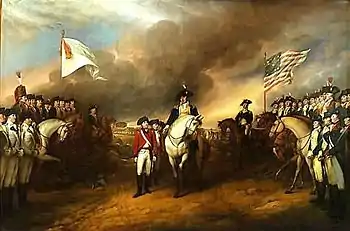 Die Amerikaner nehmen in Yorktown Lord Cornwallis und seine Armee gefangen