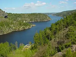 Der Iddefjord von der alten Svinesundbrücke aus fotografiert