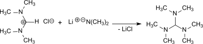 Synthese von Tris(dimethylamino)methan (TDAM) aus TMF-Cl und Li-dimethylamid