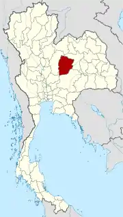 Karte von Thailand mit der Provinz Chaiyaphum hervorgehoben