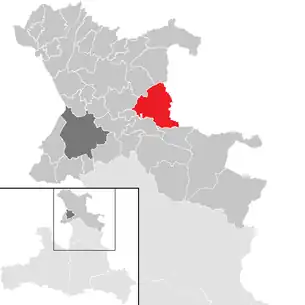 Lage der Gemeinde Thalgau im Bezirk Salzburg-Umgebung (anklickbare Karte)