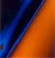 Durch Falschfarben kontrastverstärkte Aufnahme der Atmosphäre Titans (Voyager 1, 1980)