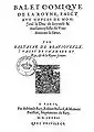Title from Ballet comique de la reine