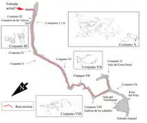 Plan des Höhlensystems
