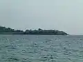 Blick auf die Halbinsel Lekythos mit Überresten der antiken Stadt Toroni, Gemeindebezirk Sykia