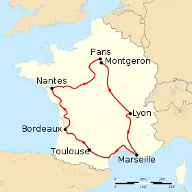 Karte Tour de France 1904