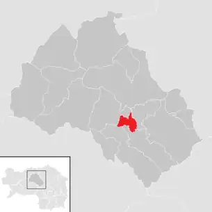 Lage der Gemeinde Traboch im Bezirk Leoben (anklickbare Karte)