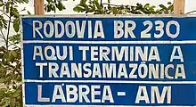 BR-230 – vorläufiges Ende in Lábrea (Amazonien)