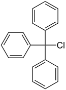 Strukturformel von Tritylchlorid