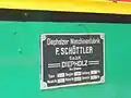 Typenschild an der Lok