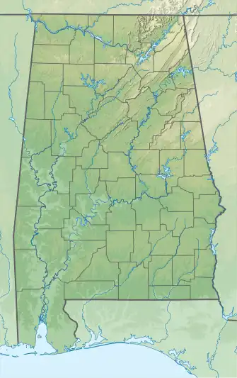 Reliefkarte: Alabama