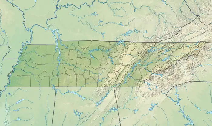 Reliefkarte: Tennessee