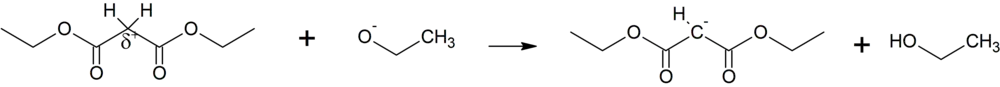 Umpolung der Methylengruppe von Malonsäurediethylester bei Umsetzung mit Ethanolat