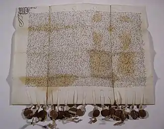 Urkunde des Vertrags der Eidgenossen mit dem Gerichtsherrenstand im Thurgau vom 20. Juli 1509