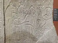 Relief aus dem Grab des Merire, heute im Kunsthistorisches Museum, Wien, Merire and Saatum