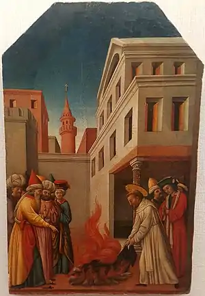 Das Feuerwunder des Hl. Petrus Martyr vor dem Sultan, (ca. 1440–1450), Gemäldegalerie Berlin