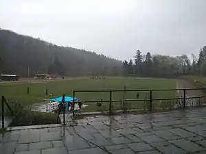 Blick auf das Trierer Waldstadion von den Umkleidekabinen aus (März 2014)
