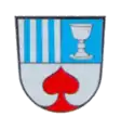 in einem Lindenblatt ausgezogener Schildfuß im Wappen von Weng (Isar)