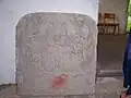 Grabstein mit Allianzwappen Blixen und Parsenow in der Kapelle Alt Jargenow