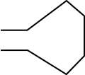 Zweiseitiger Wendehammer für Fahrzeuge bis 10,00&nbsp;m Länge (3-achsiges Müllfahrzeug), ca. 13,00&nbsp;m&nbsp;× 21,50&nbsp;m