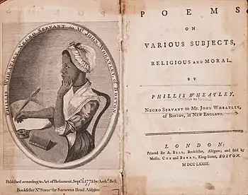 Poems on Various Subjects, Religious and Moral, Frontispiz der Erstausgabe