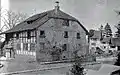 Wirtschaft zum Stock (Abbruch 1944), dahinter das Haus Zu den drei Tannen, 1914