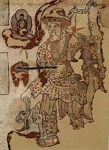 Xuanzang, Wandmalerei in der Dunhuang Höhle, 9. Jahrhundert