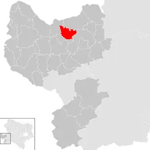 Lage der Gemeinde Zeillern im Bezirk Amstetten (anklickbare Karte)
