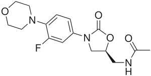 Strukturformel von Linezolid