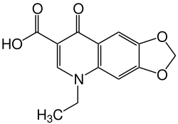 Strukturformel von Oxolinsäure