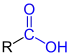 Allgemeine Struktur der Monocarbonsäure mit der blau markierten Carboxy-Funktion