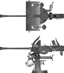 A single 3.7&nbsp;cm Flak M42U gun on the LM 42U mount.