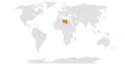 Map indicating locations of Albania
and Libya