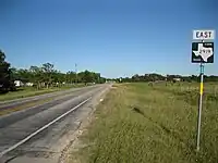 View east on FM&nbsp;2919 near SH&nbsp;60 in East Bernard