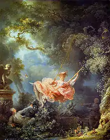 The Swing; by Jean-Honoré Fragonard; 1767; oil on canvas; 81 x 64&nbsp;cm; Wallace Collection (London)